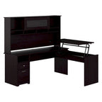 72W 3-position L-shaped Sit to Stand Desk with Hutch by Bush Furniture