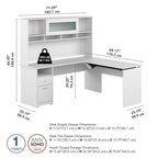 72W 3-position L-shaped Sit to Stand Desk with Hutch by Bush Furniture