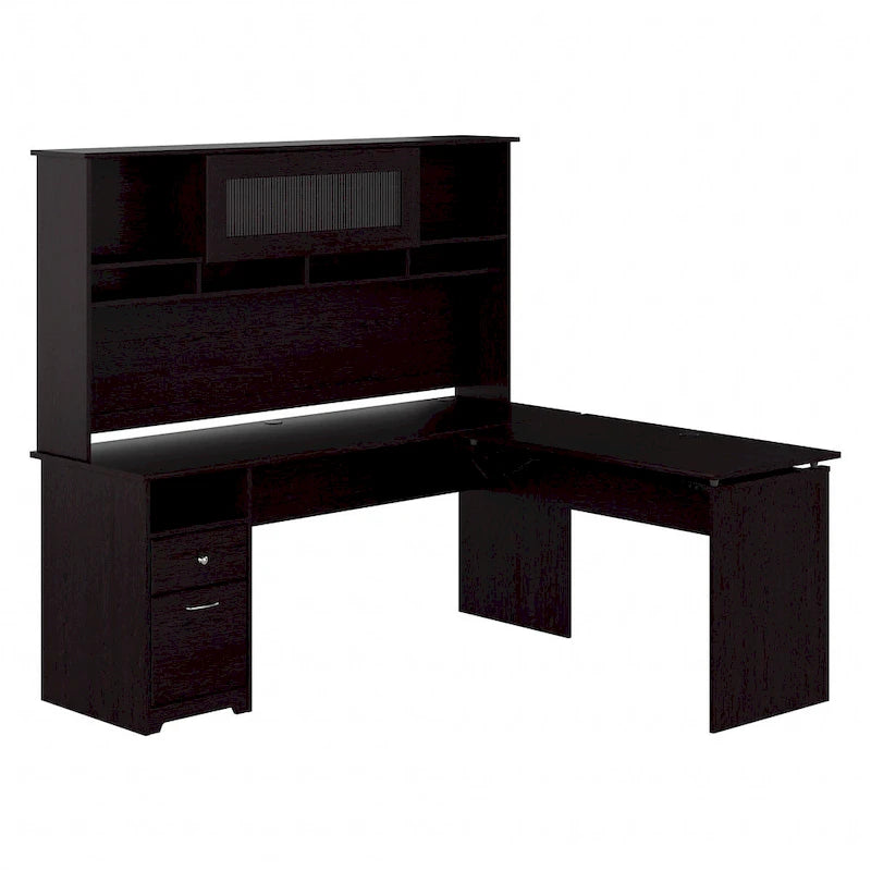 72W 3-position L-shaped Sit to Stand Desk with Hutch by Bush Furniture