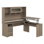 72W 3-position L-shaped Sit to Stand Desk with Hutch by Bush Furniture