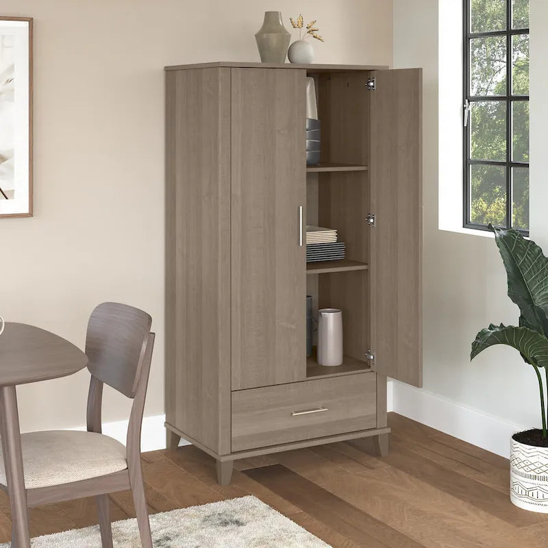 Somerset Tall Kitchen Pantry Cabinet with Drawer by Bush Furniture