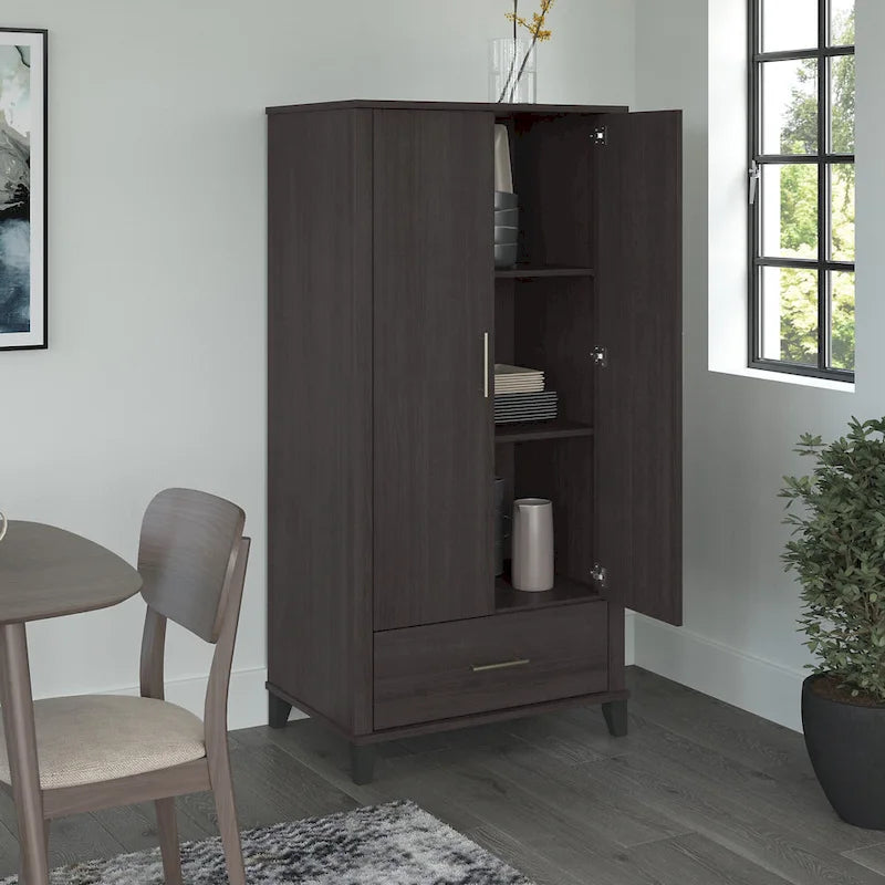 Somerset Tall Kitchen Pantry Cabinet with Drawer by Bush Furniture