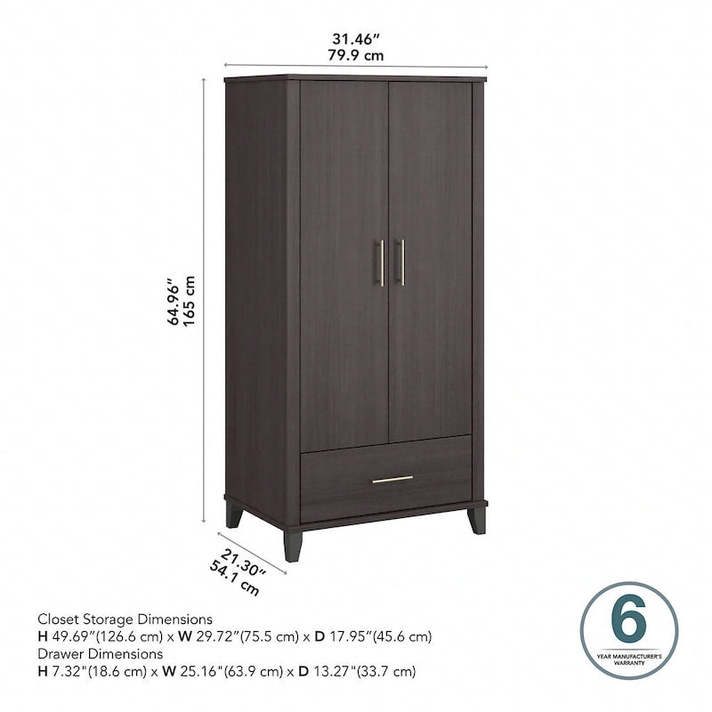 Somerset Tall Kitchen Pantry Cabinet with Drawer by Bush Furniture