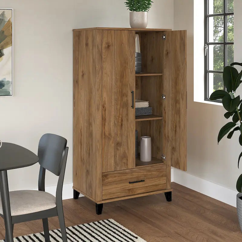 Somerset Tall Kitchen Pantry Cabinet with Drawer by Bush Furniture