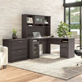 Cabot 60W L-Shaped Desk with Hutch and File Cabinet by Bush Furniture