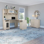 Cabot 60W L-Shaped Desk with Hutch and File Cabinet by Bush Furniture