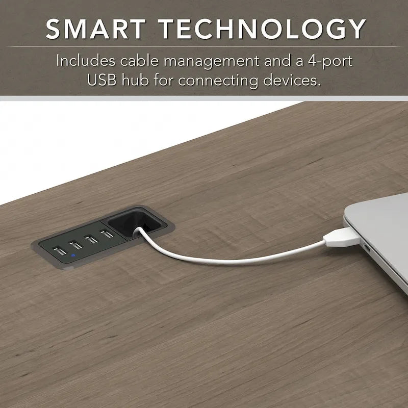 Cabot 60W L-Shaped Desk with Hutch and File Cabinet by Bush Furniture