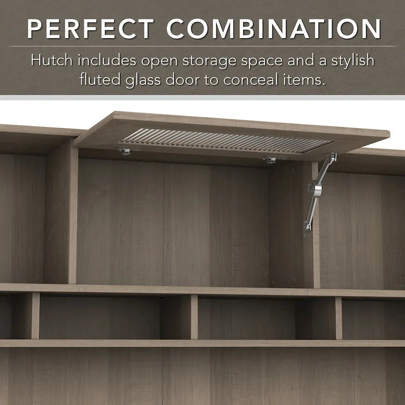 Cabot 60W L-Shaped Desk with Hutch and File Cabinet by Bush Furniture