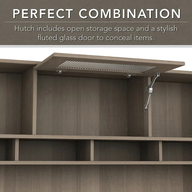 Cabot 60W L-Shaped Desk with Hutch and File Cabinet by Bush Furniture