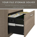 Cabot 60W L-Shaped Desk with Hutch and File Cabinet by Bush Furniture