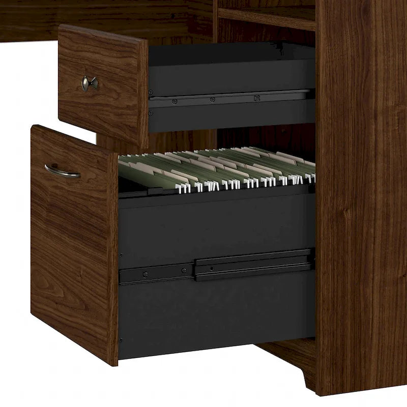 Cabot 60W L-Shaped Desk with Hutch and File Cabinet by Bush Furniture