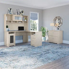 Cabot 60W L-Shaped Desk with Hutch and File Cabinet by Bush Furniture