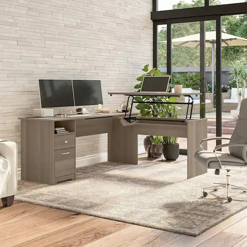 72W 3-position L-shaped Sit to Stand Desk by Bush Furniture
