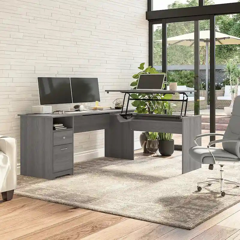 72W 3-position L-shaped Sit to Stand Desk by Bush Furniture