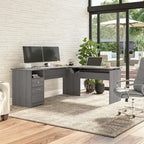 72W 3-position L-shaped Sit to Stand Desk by Bush Furniture
