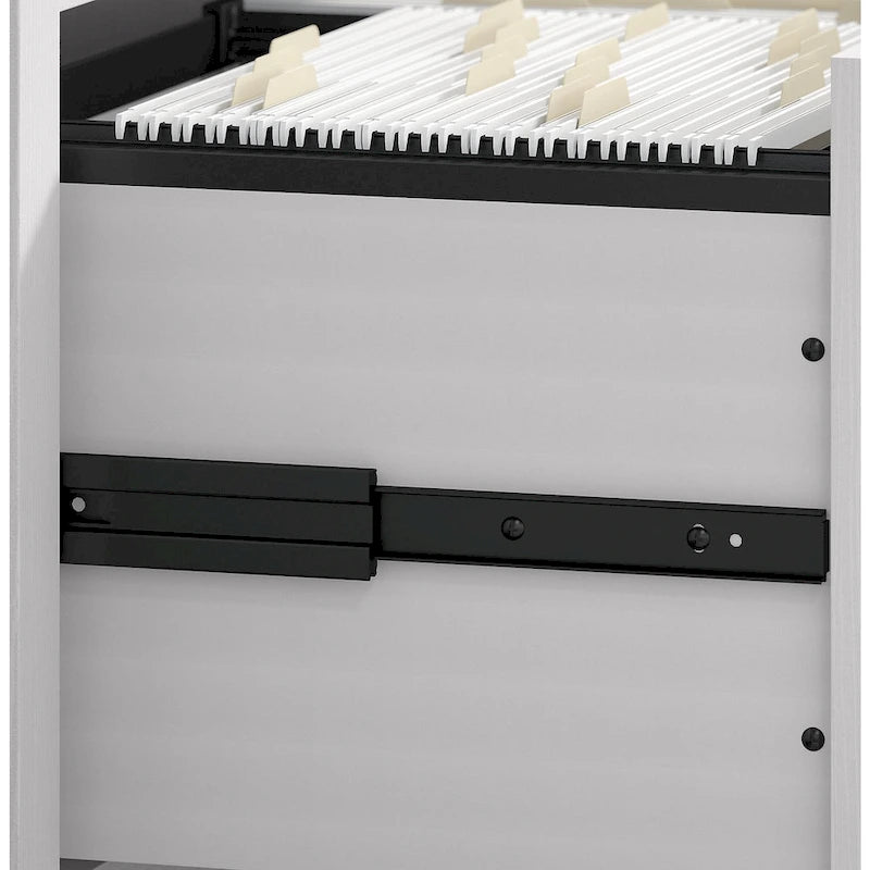 Key West 60W L Shaped Desk with Mobile File Cabinet by Bush Furniture