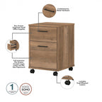 Key West 60W L Shaped Desk with Mobile File Cabinet by Bush Furniture