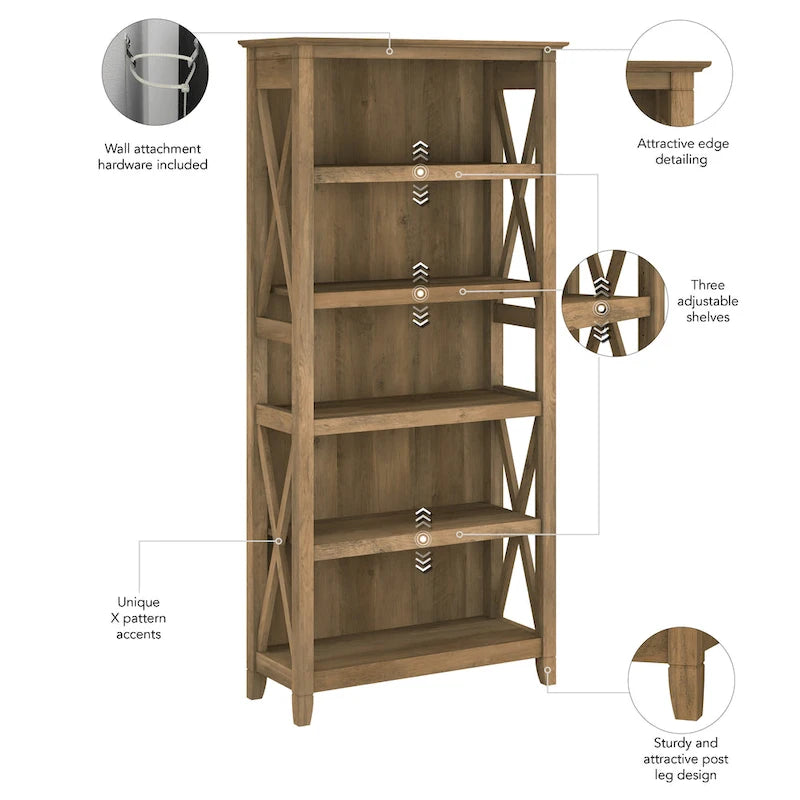 Key West 5 Shelf Bookcase Set by Bush Furniture
