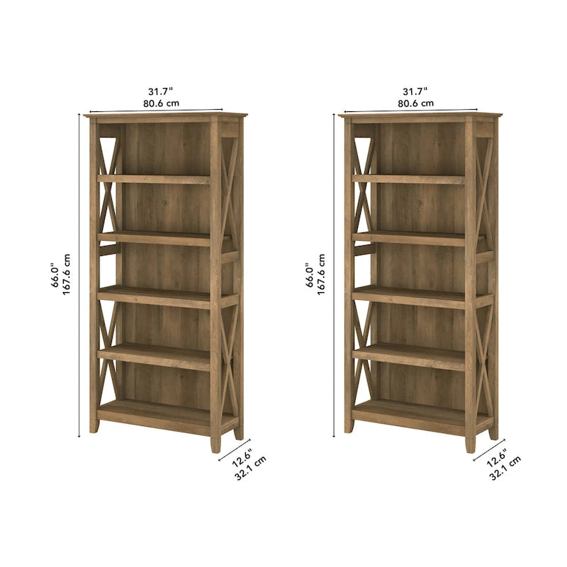 Key West 5 Shelf Bookcase Set by Bush Furniture