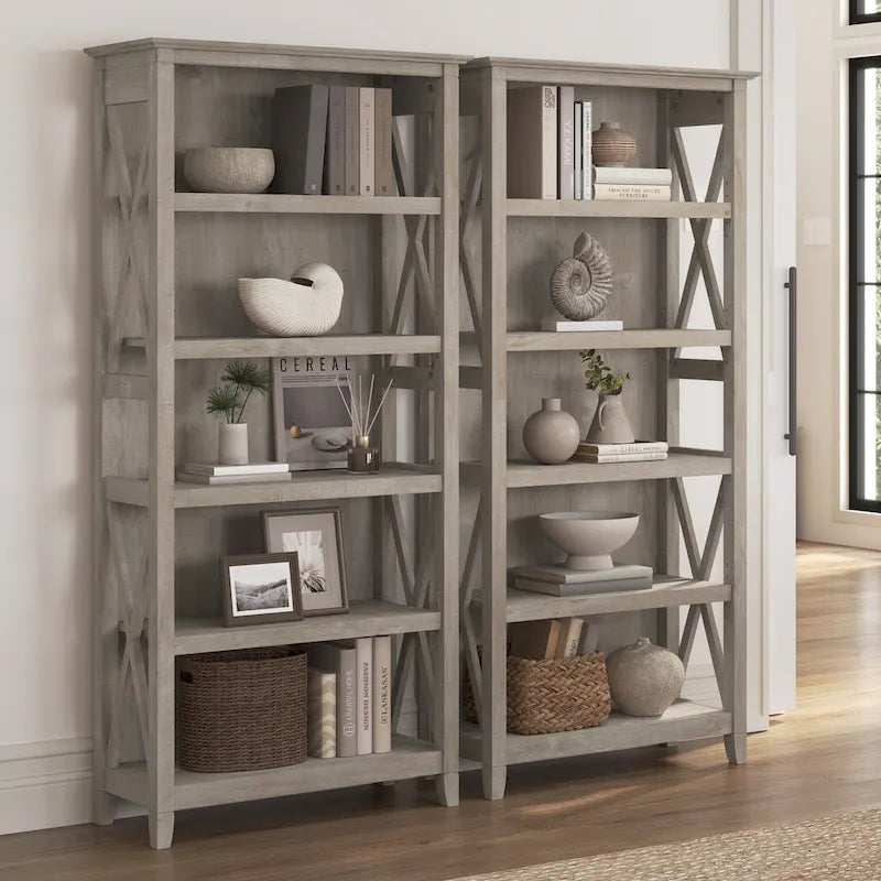 Key West 5 Shelf Bookcase Set by Bush Furniture