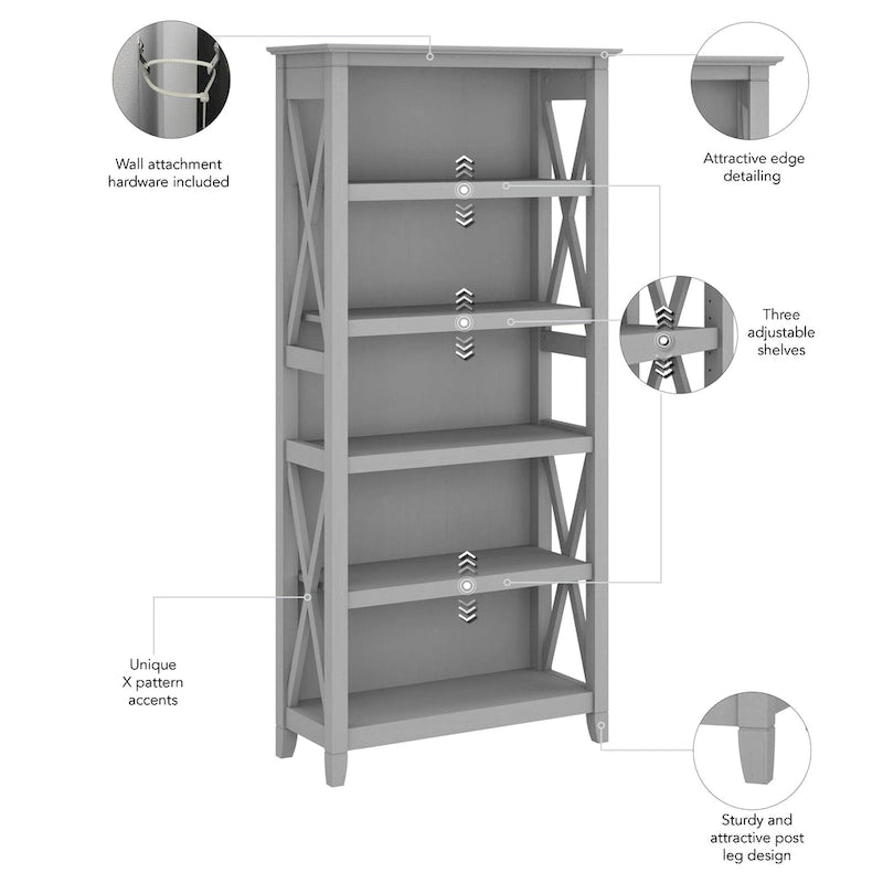Key West 5 Shelf Bookcase Set by Bush Furniture