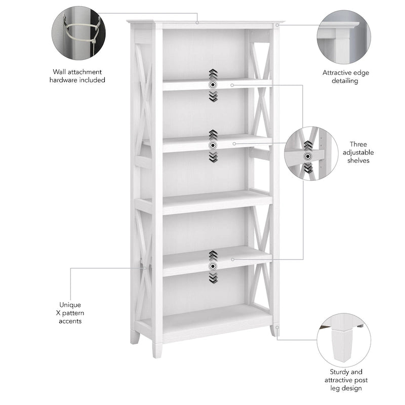 Key West 5 Shelf Bookcase Set by Bush Furniture