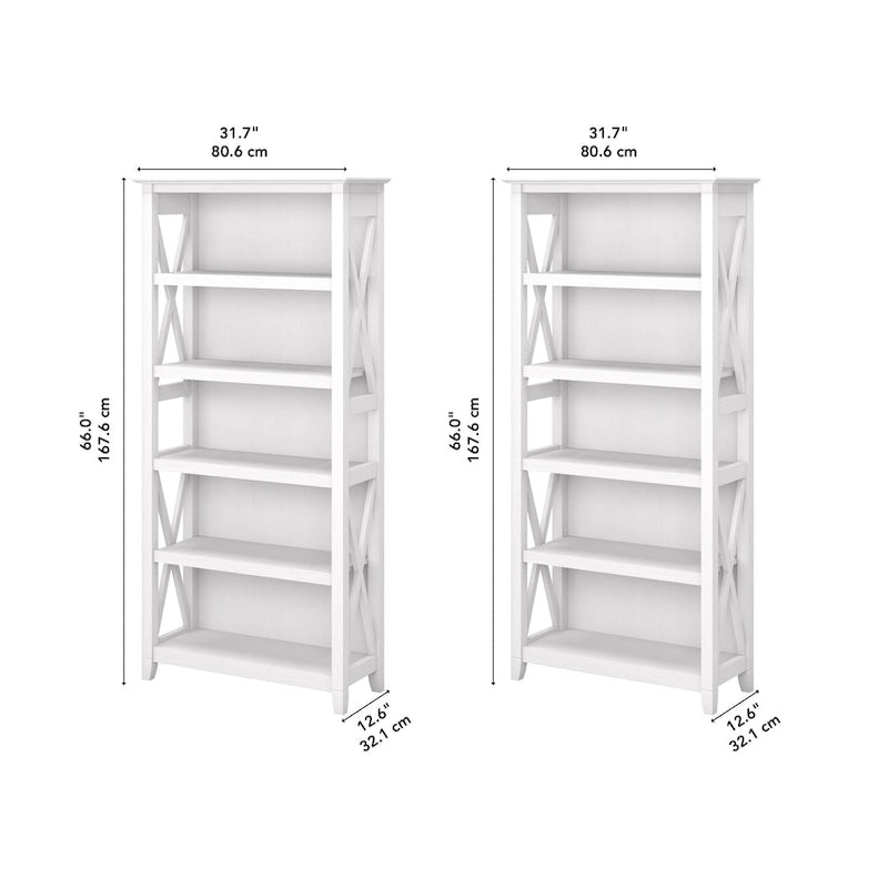 Key West 5 Shelf Bookcase Set by Bush Furniture
