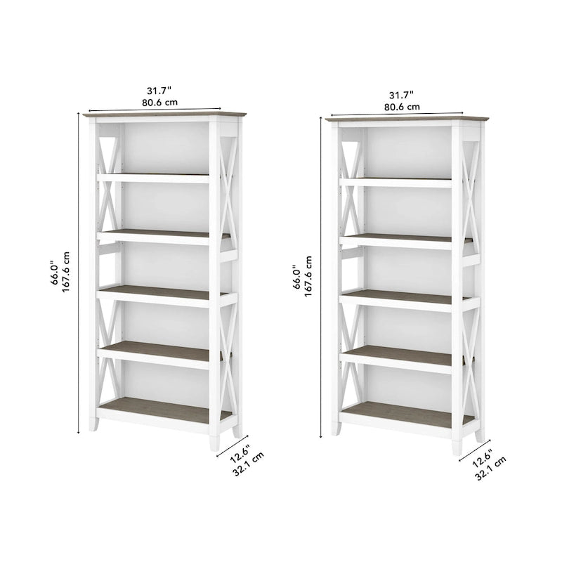 Key West 5 Shelf Bookcase Set by Bush Furniture