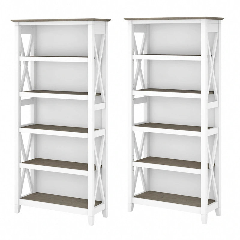 Key West 5 Shelf Bookcase Set by Bush Furniture