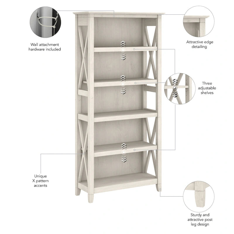 Key West 5 Shelf Bookcase Set by Bush Furniture