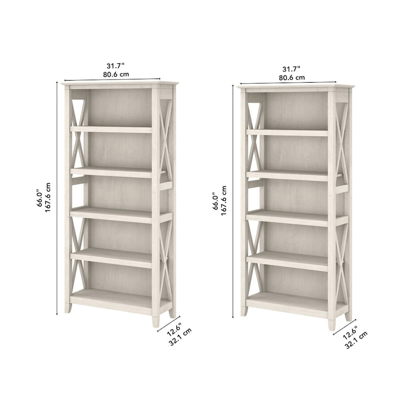 Key West 5 Shelf Bookcase Set by Bush Furniture