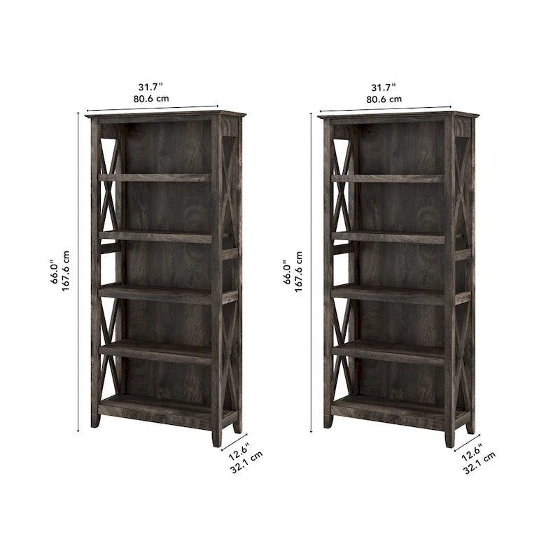 Key West 5 Shelf Bookcase Set by Bush Furniture