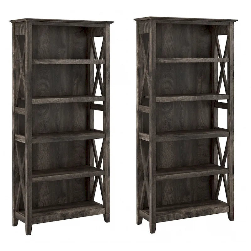 Key West 5 Shelf Bookcase Set by Bush Furniture