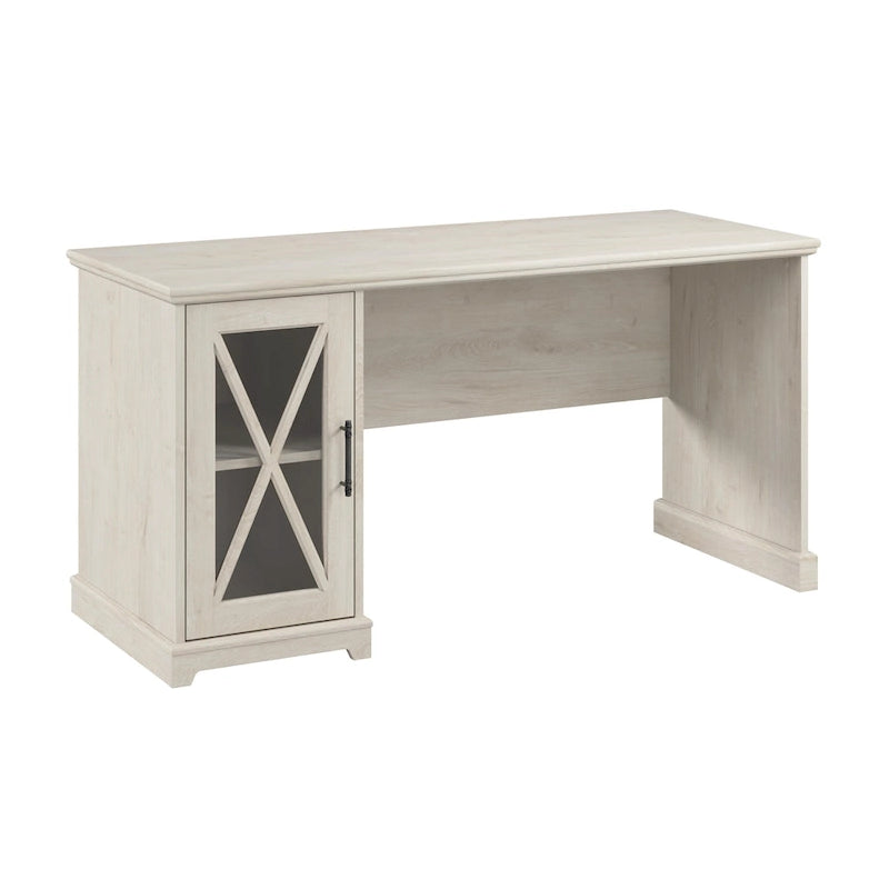 Lennox 60W Farmhouse Desk with Storage Cabinet by Bush Furniture
