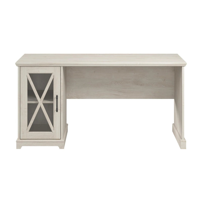 Lennox 60W Farmhouse Desk with Storage Cabinet by Bush Furniture