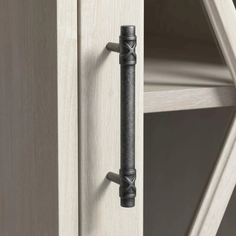 Lennox 60W Farmhouse Desk with Storage Cabinet by Bush Furniture