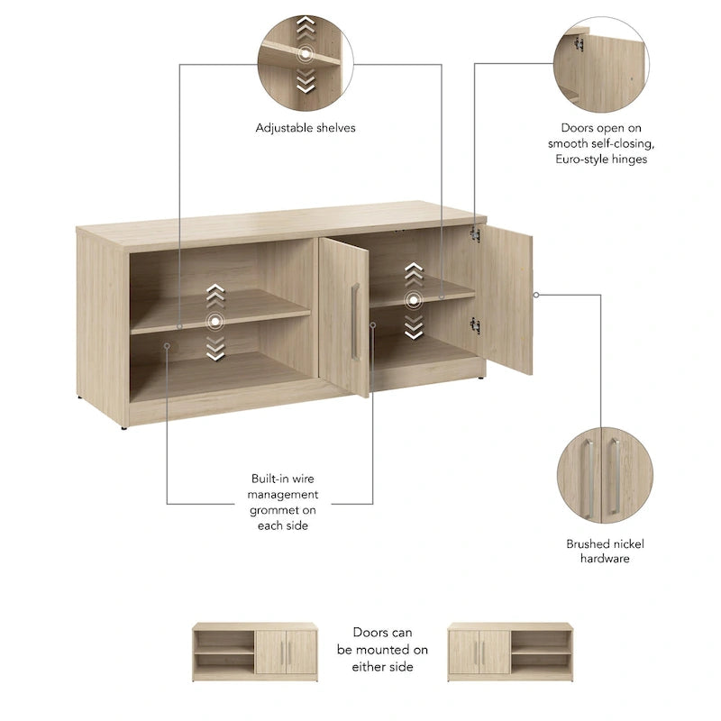 Bush Business Furniture Vista Low Storage Cabinet with Doors, Shelves