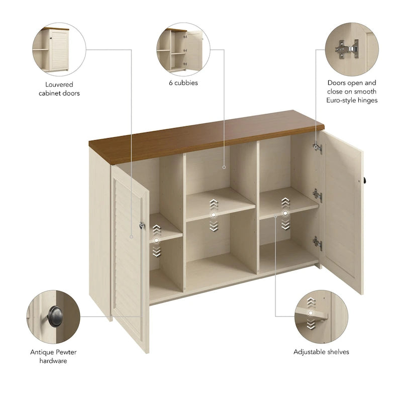 Bush Furniture Fairview Accent Cabinet with Doors and Shelves