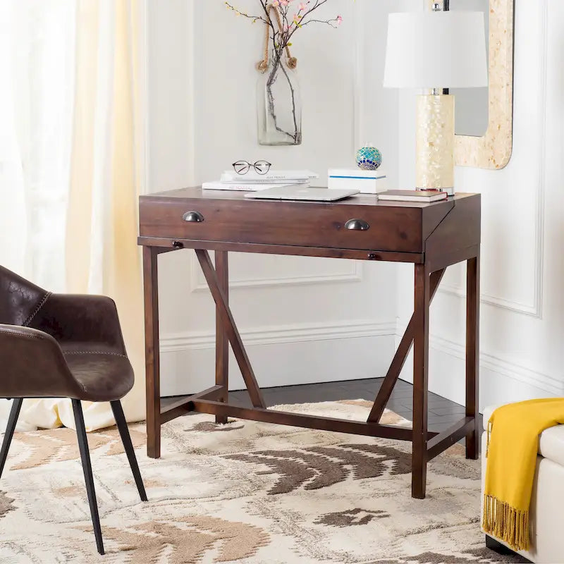SAFAVIEH Kathryne Dark Walnut Writing Desk