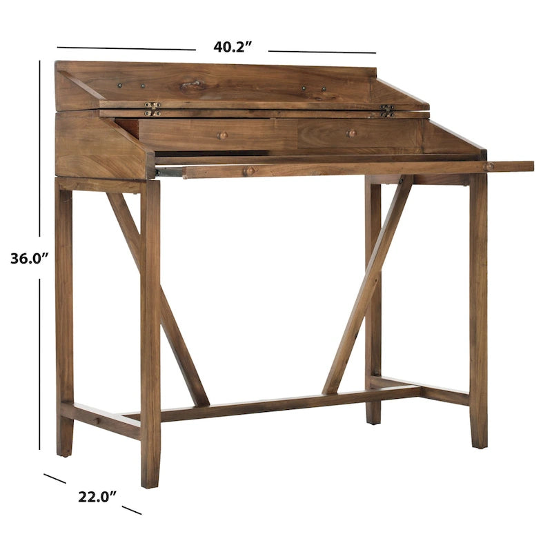 SAFAVIEH Kathryne Dark Walnut Writing Desk