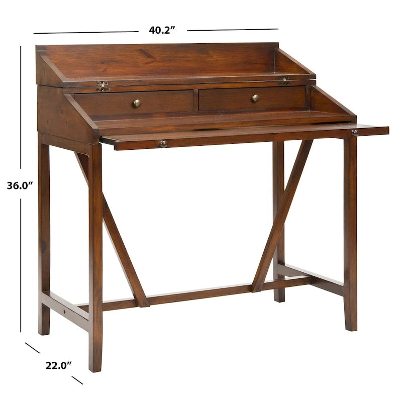 SAFAVIEH Kathryne Dark Walnut Writing Desk