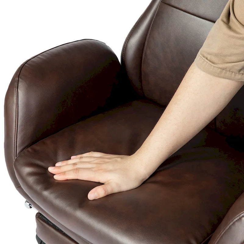 Glitzhome Adjustable Reclining Swivel High Back Home Office Chair with Footrest and Armrest