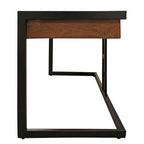 54  Natural and Black Mango Solid Wood Writing Desk With Three Drawers