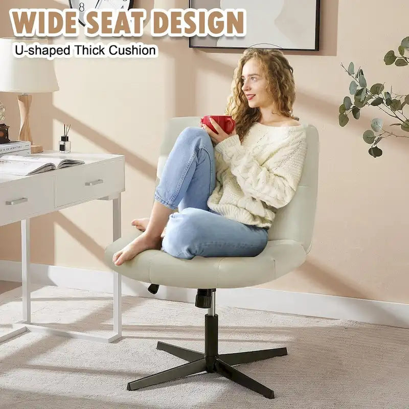 Javlergo Armless Office Desk Chair No Wheels, Office Desk Chair Computer Chair