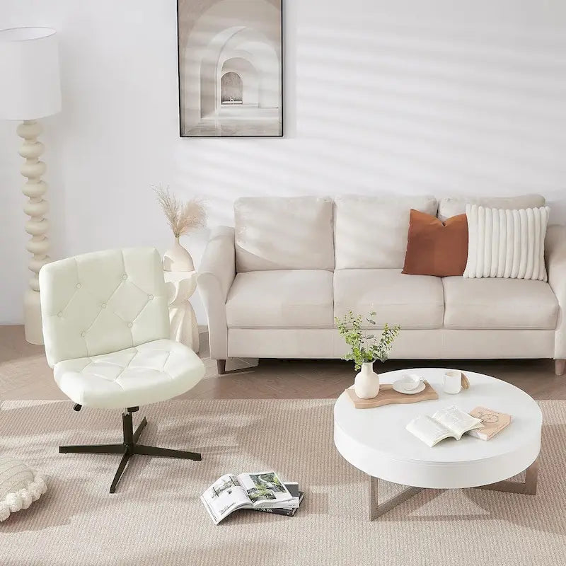 Javlergo Armless Office Desk Chair No Wheels, Office Desk Chair Computer Chair