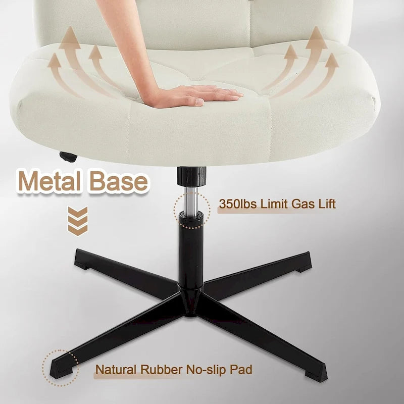 Javlergo Armless Office Desk Chair No Wheels, Office Desk Chair Computer Chair