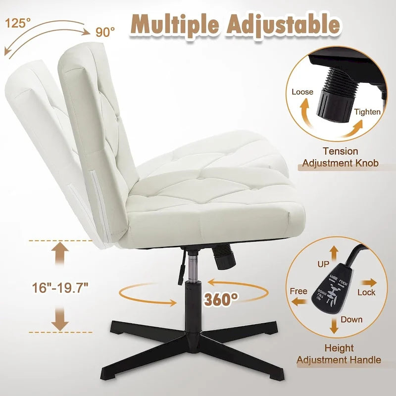 Javlergo Armless Office Desk Chair No Wheels, Office Desk Chair Computer Chair