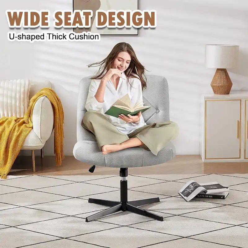 Javlergo Armless Office Desk Chair No Wheels, Office Desk Chair Computer Chair