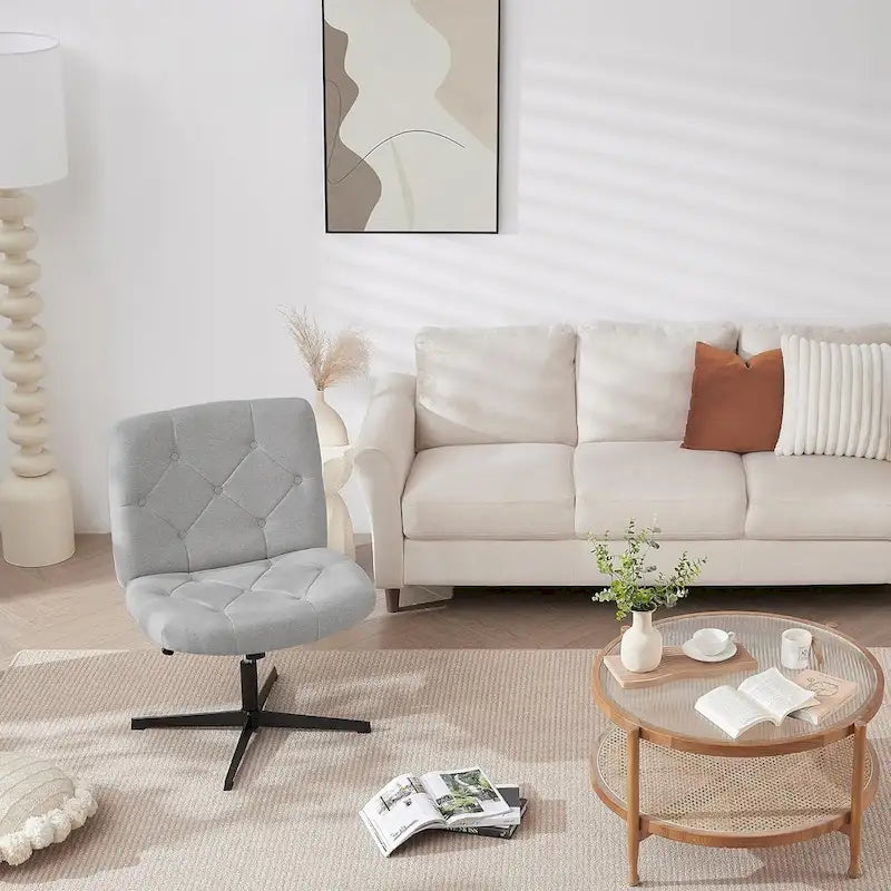 Javlergo Armless Office Desk Chair No Wheels, Office Desk Chair Computer Chair