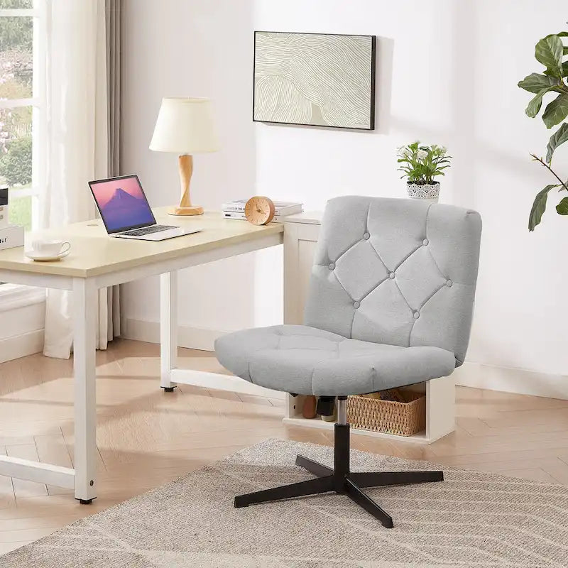 Javlergo Armless Office Desk Chair No Wheels, Office Desk Chair Computer Chair